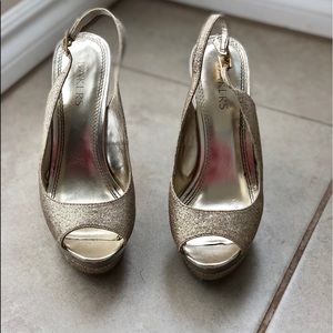 Bakers gold glitter heels